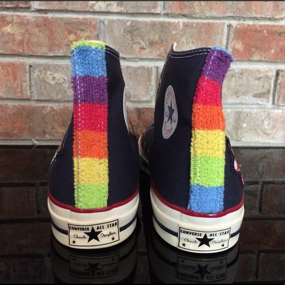 Converse navy rainbow high tops - Picture 2 of 5